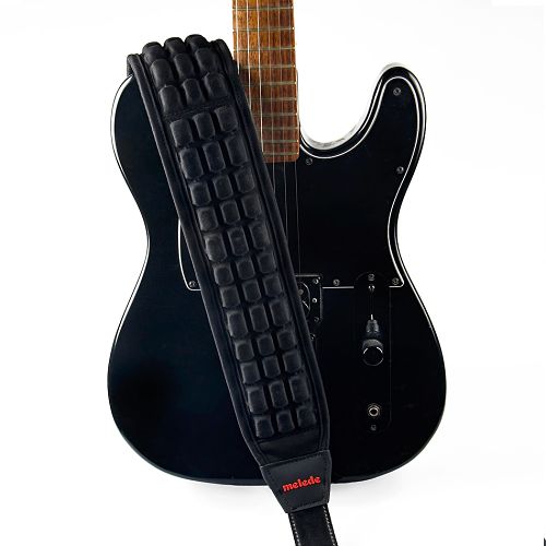 LEKATO Sangle de guitare en cuir pour guitares lourdes Guitare acoustique guitare électrique et basse Sangle en cuir réglable avec rembourrage en mousse haute densité P80 Durable et confortable 