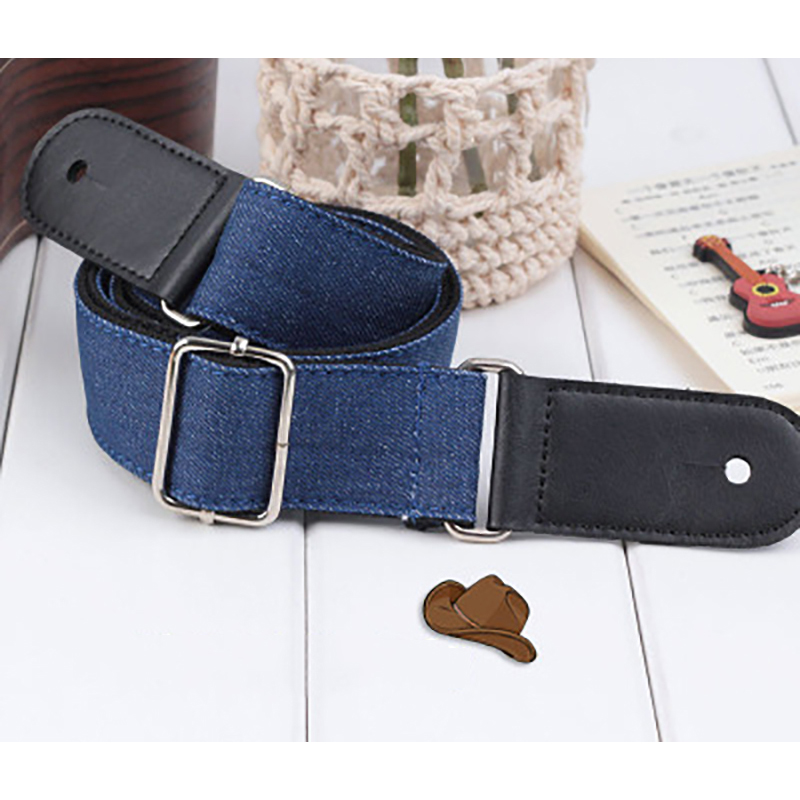 Sangle pour ukulele en denim et stars dorées 4 modèles au choix